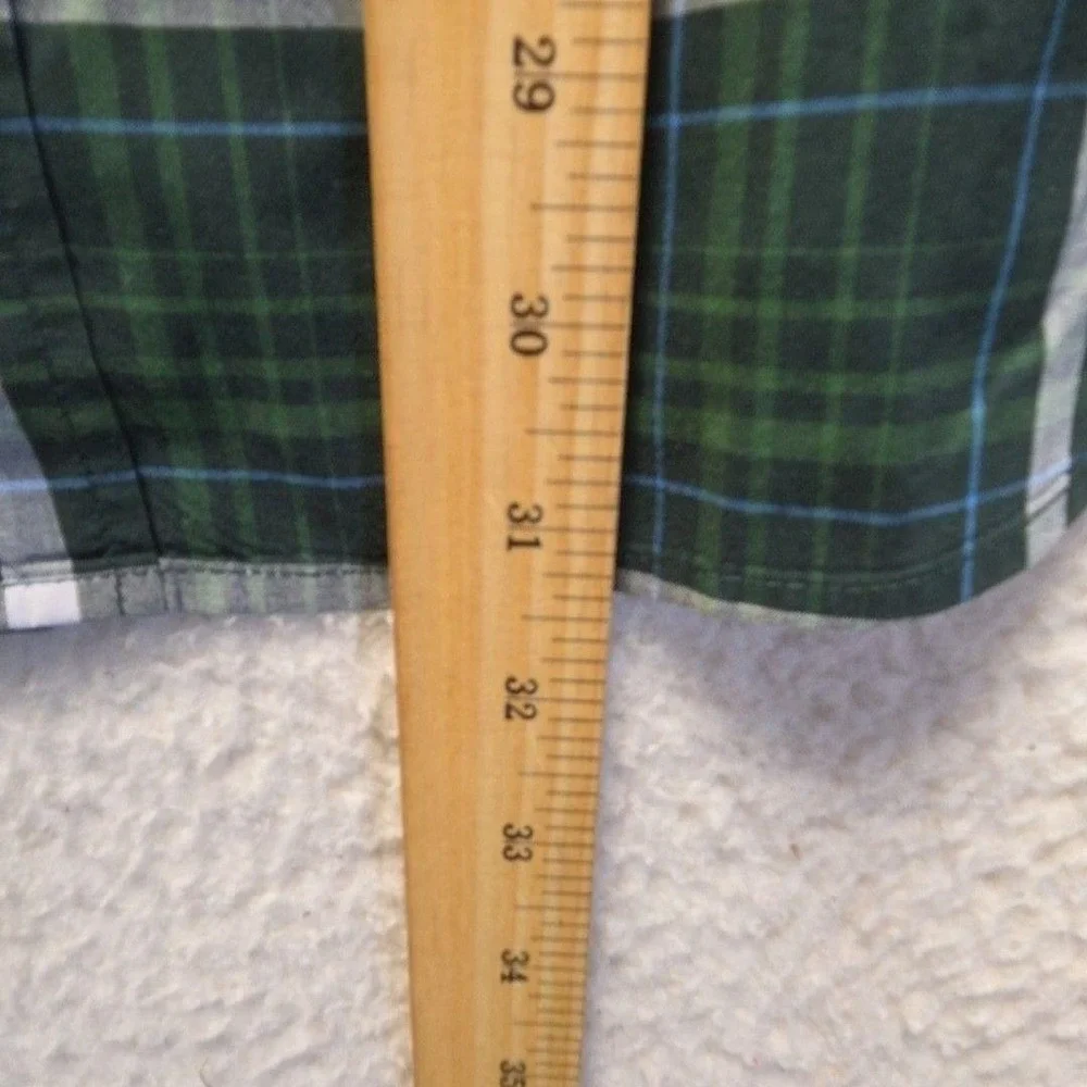Banana Republic Shirt Mens XL Green Plaid Long Sleeve Camden Fit Button-Up